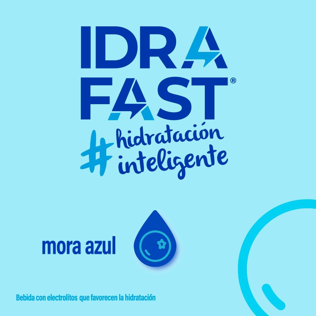 Idrafast logo #Hidratacioninteligente bebida hidratante sabor mora azul